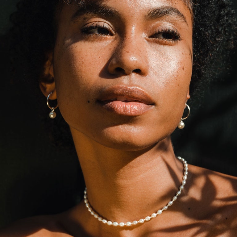 Silver Stilla White Pearl Choker Necklace