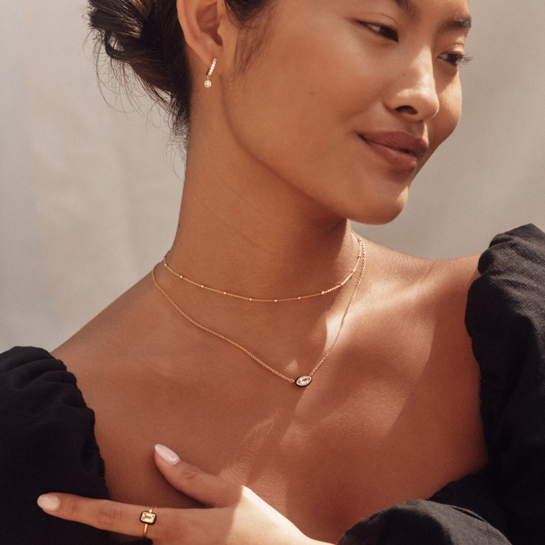Gold Aurora Station Necklace