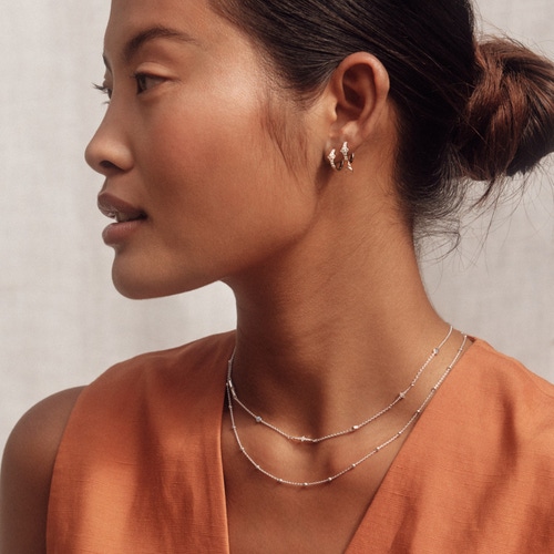 Silver Aurora Station Necklace