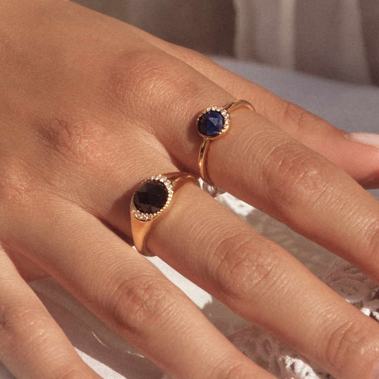 Gold Luna Lapis Ring