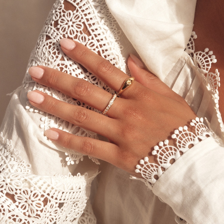 Gold Mini Aurora Dome Ring