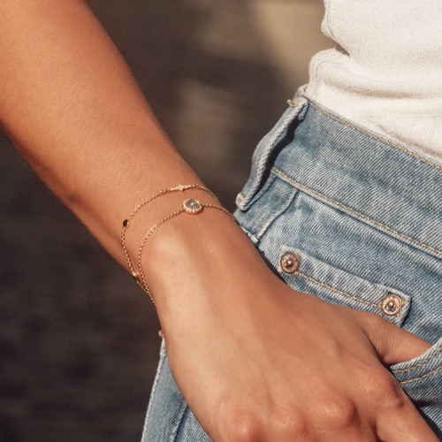 Gold Luna Labradorite Bracelet