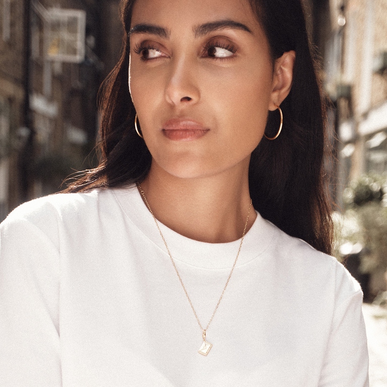 Gold Biography Love Letter Charm