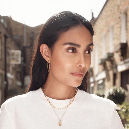 Gold Celestial Linia Large Hoop Earrings