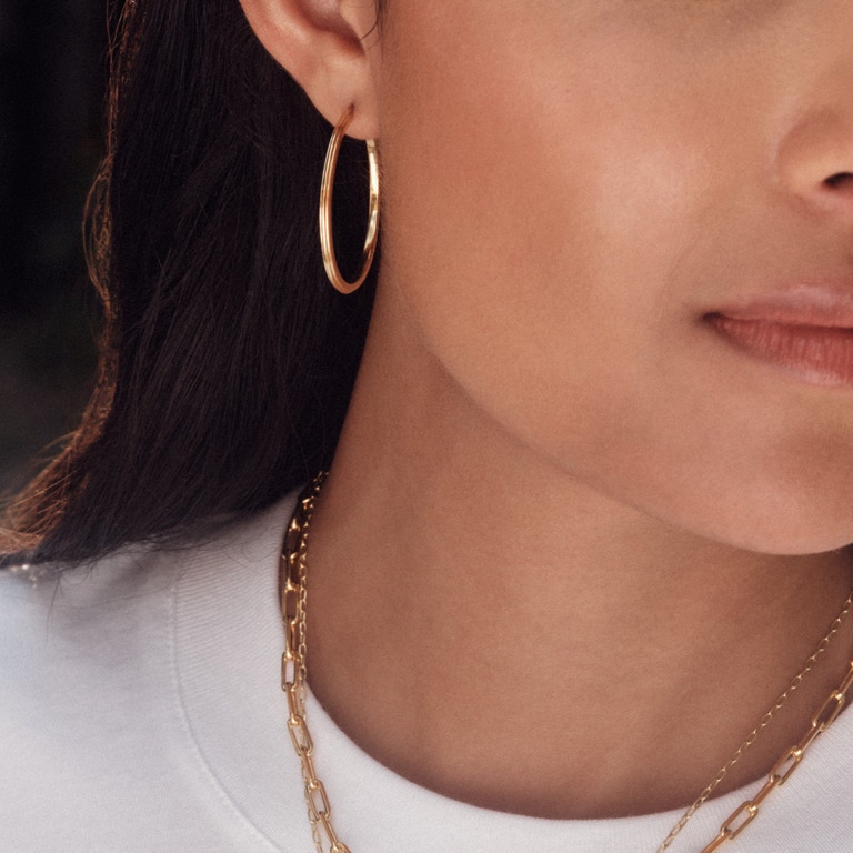 Gold Celestial Linia Large Hoop Earrings