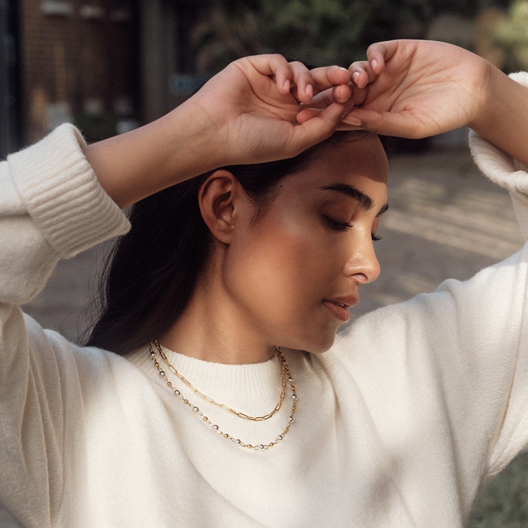 Gold and Silver Aurora Choker