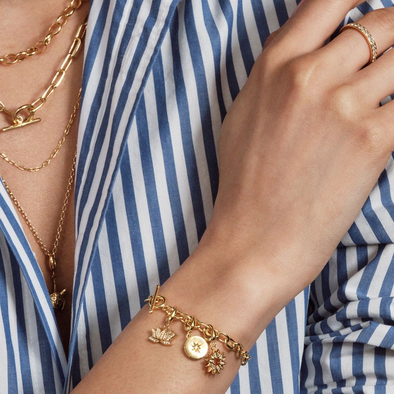 ‘Force of nature’  bracelet in yellow gold vermeil