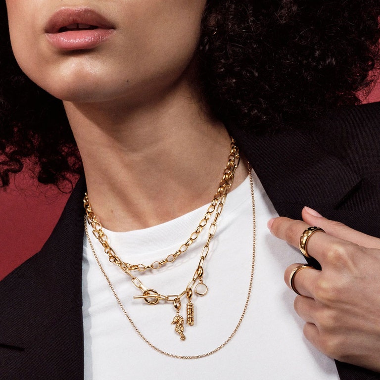 Gold Celestial T-Bar Necklace