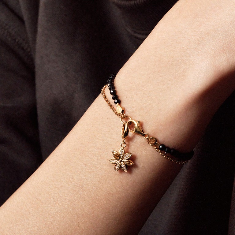 Gold Biography Black Spinel Bracelet