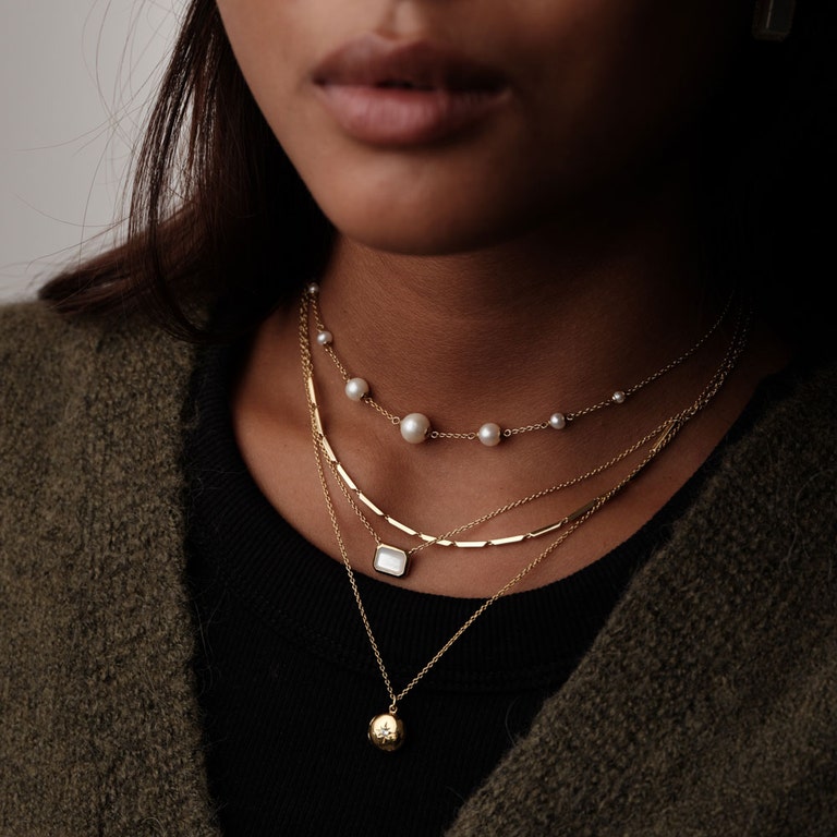 Ottima Mother of Pearl Pendant in Yellow Gold Vermeil | Astley Clarke