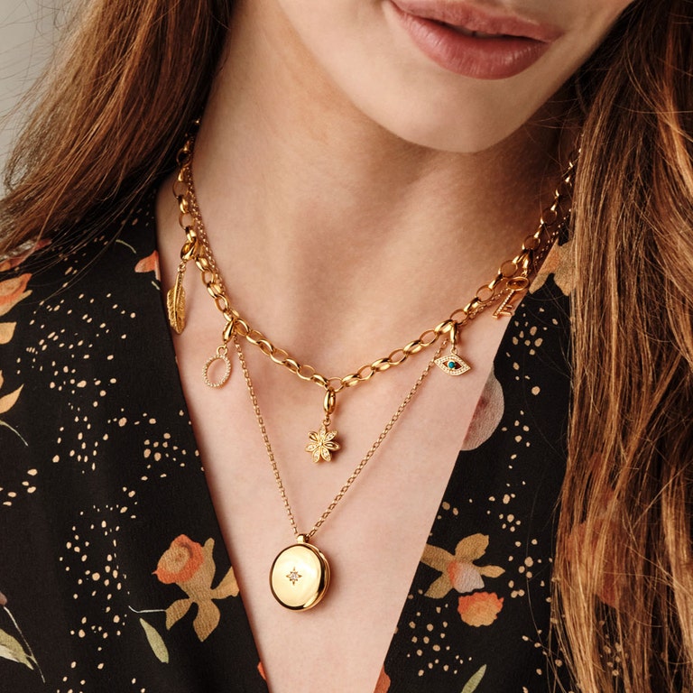 gold layering necklaces with photo locket necklace and chunky gold chain necklace with charm jewellery