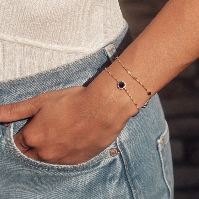 Gold Luna Lapis Bracelet