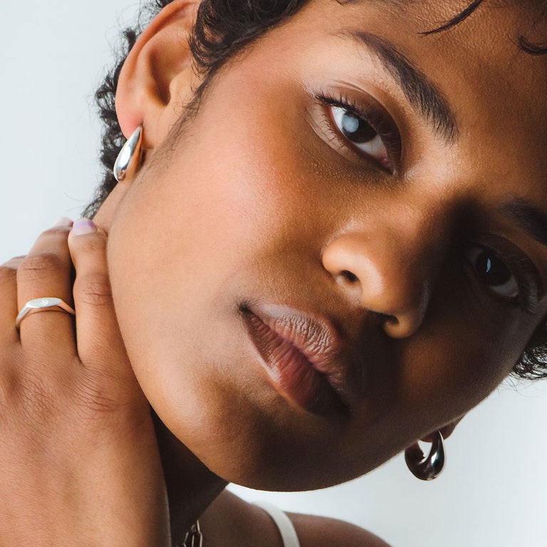 Chunky Hoop Earrings in Sterling Silver