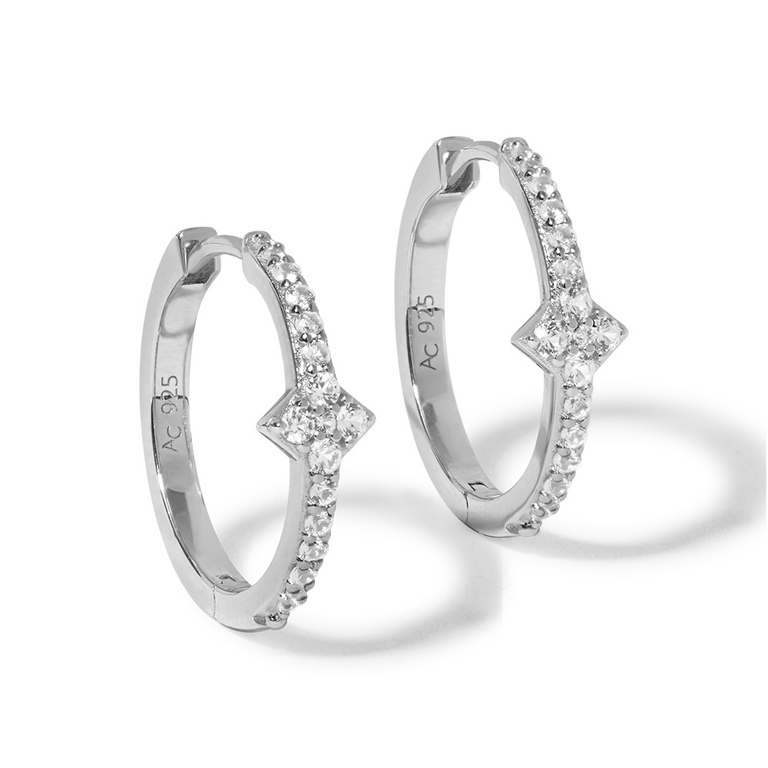 Silver Luna Light Hoop Maxi Earrings