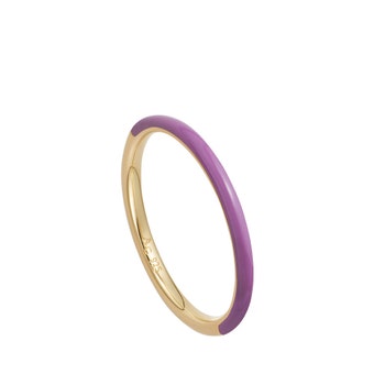 Gold Cirque Half Eternity Purple Enamel Ring