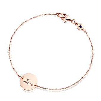 Rose Gold Love Laser Cut Bracelet in Rose Gold