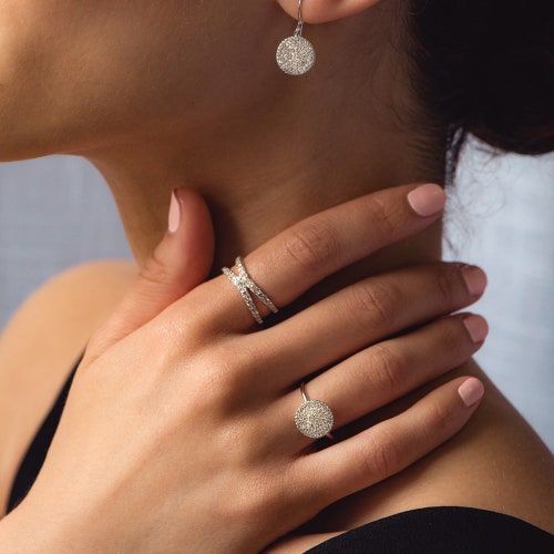 Solid White Gold Diamond Icon Locket Necklace