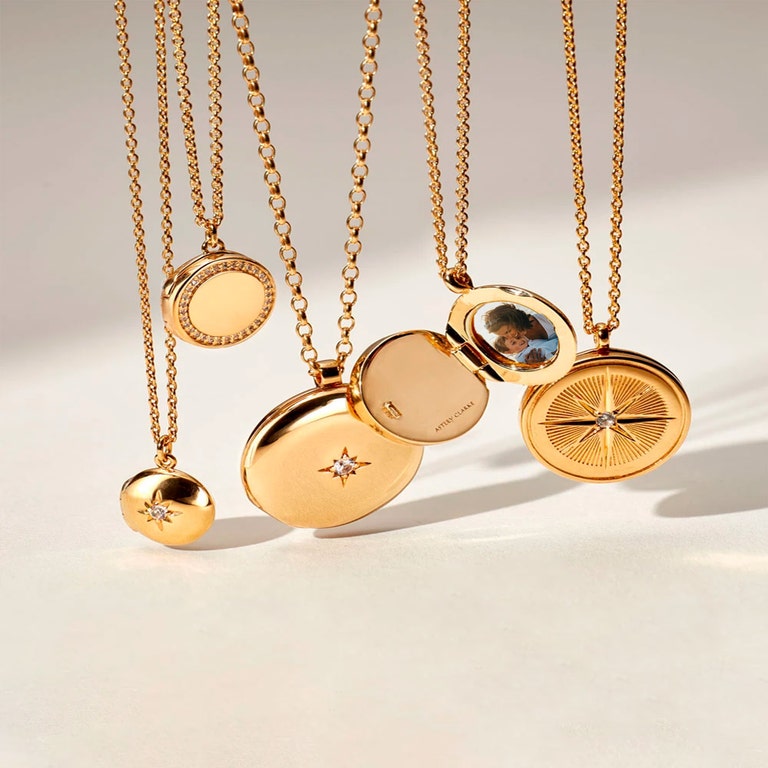 Gold Biography Mini Locket Necklace