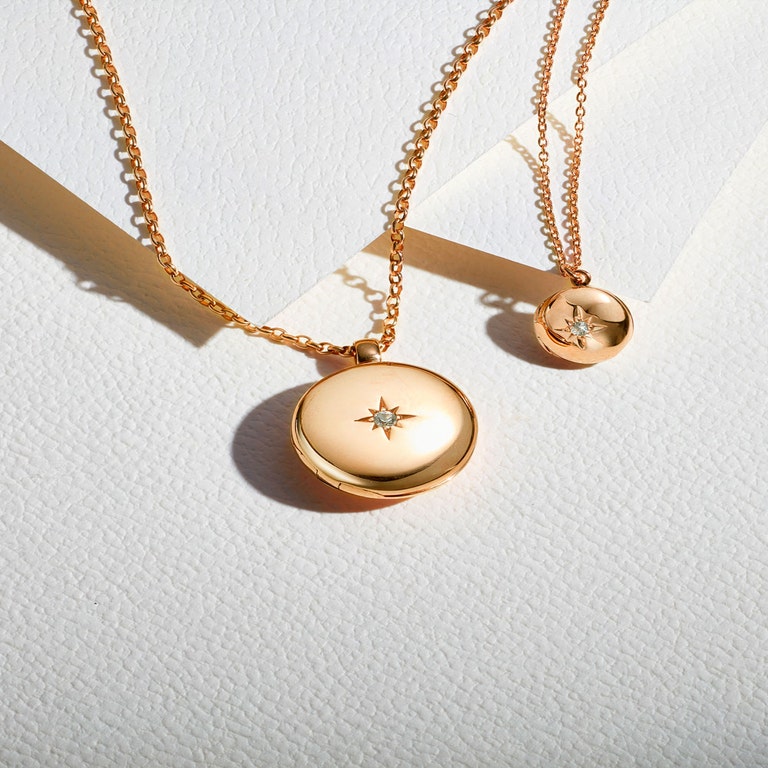 Gold Biography Medium Locket Necklace