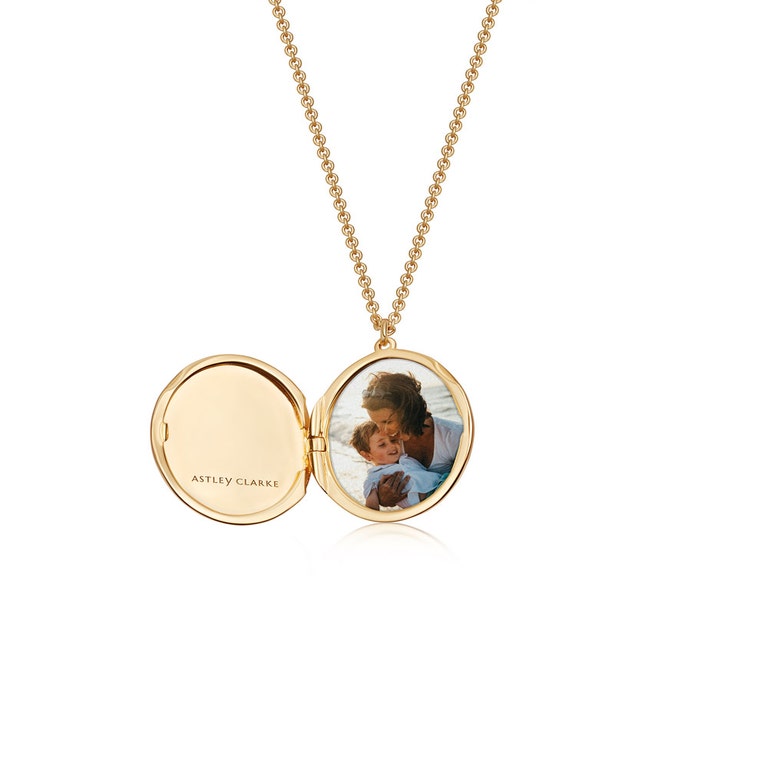 Gold Biography Oval Locket Necklace