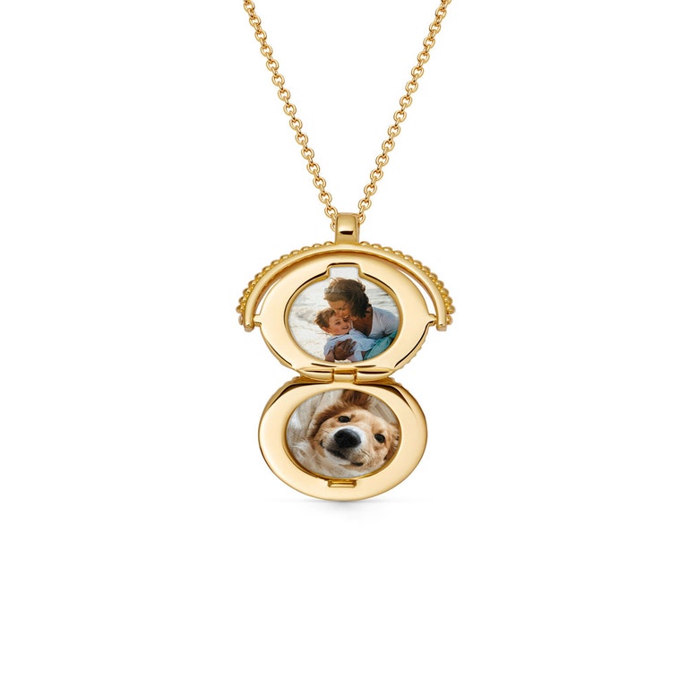 Gold Celstial Spinner Locket Necklace