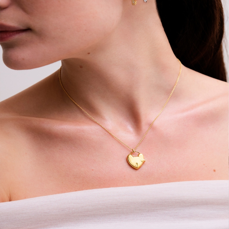 Gold Biography Heart Locket Necklace