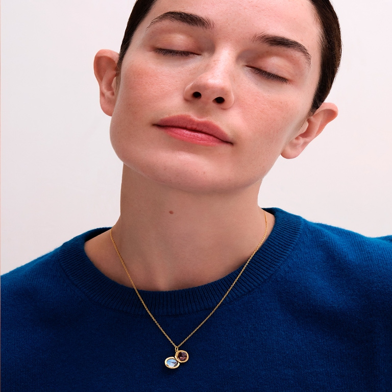 Gold Biography Mini Locket Necklace