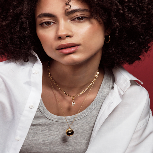 Gold Biography Oval Locket Necklace