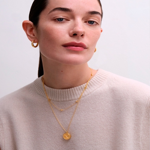 Gold Celestial Compass Locket Necklace