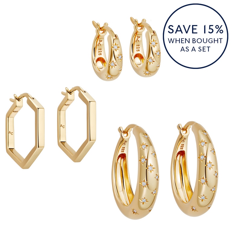 Gold Celestial Deco Ear Stack
