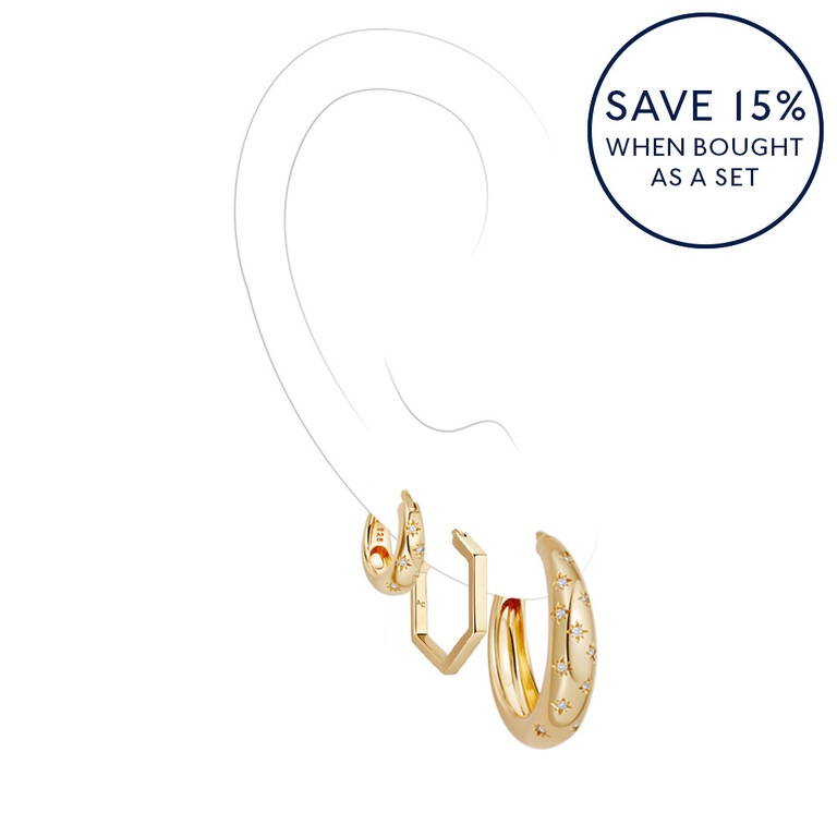Gold Celestial Deco Ear Stack