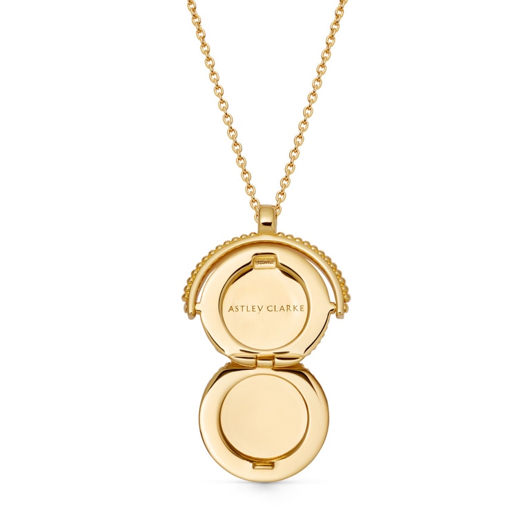 Gold Celstial Spinner Locket Necklace
