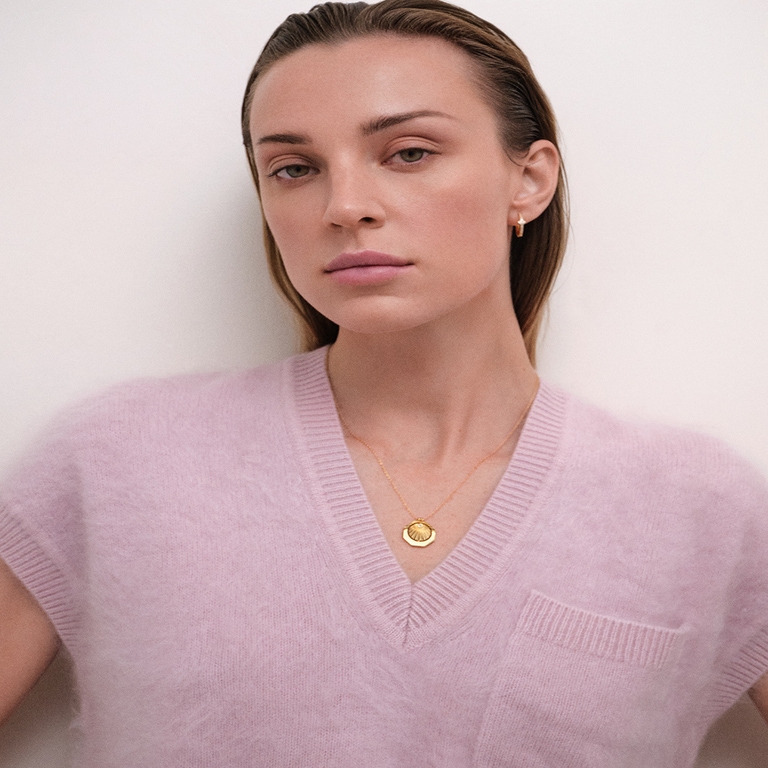 Gold Celstial Sunrise Spinner Necklace