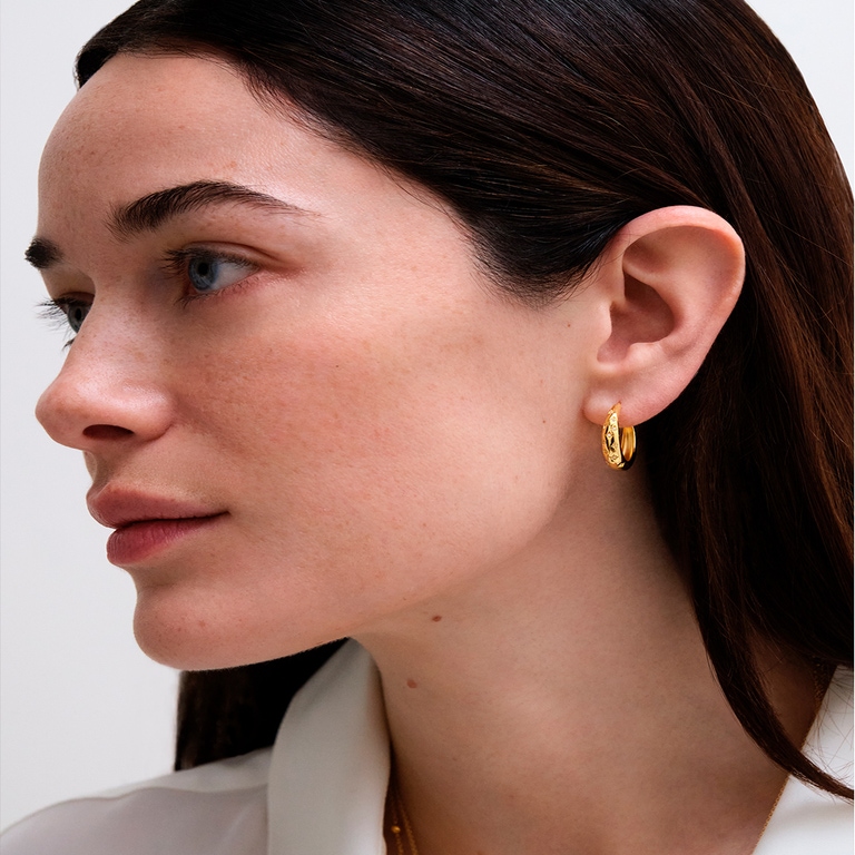 Gold Celestial Tiny Star Hoop Earrings