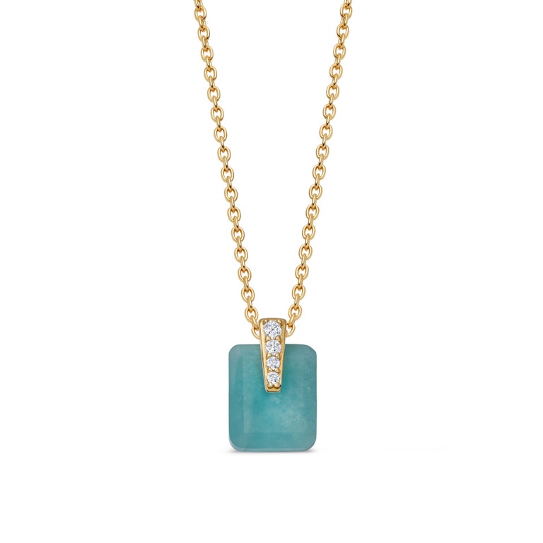 Gold Deco Amazonite Pendant