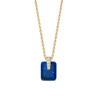 Gold Deco Lapis Pendant