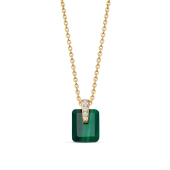 Gold Deco Malachite Pendant
