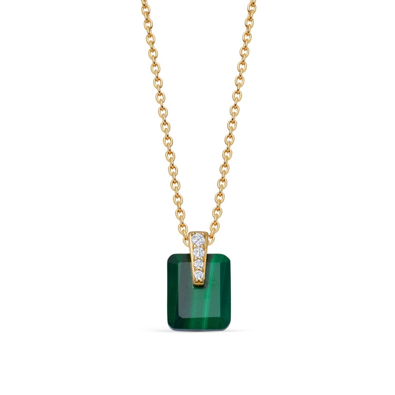 Gold Deco Malachite Pendant