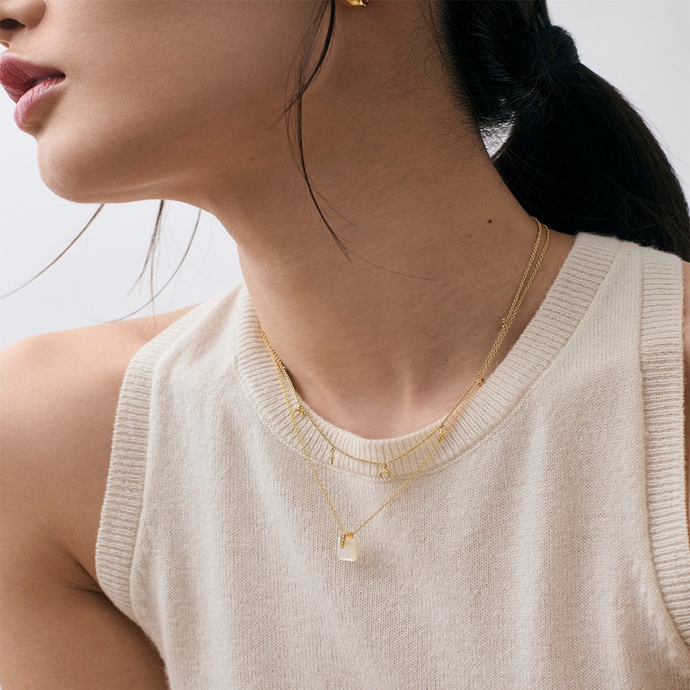 Gold Deco Mother of Pearl Pendant