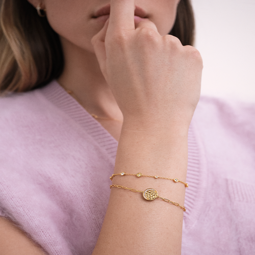 Gold Luna Crescent Locket Bracelet