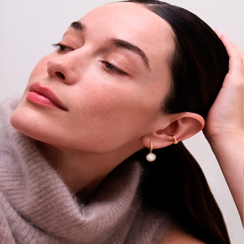 Gold Luna Moonstone Drop Earrings