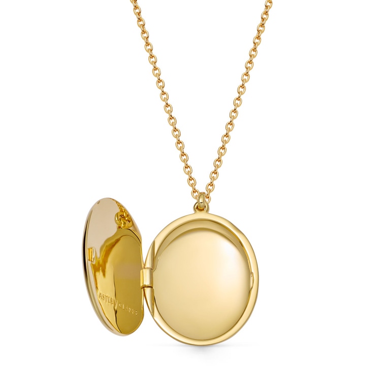 Gold Luna Light Oval Locket Necklace