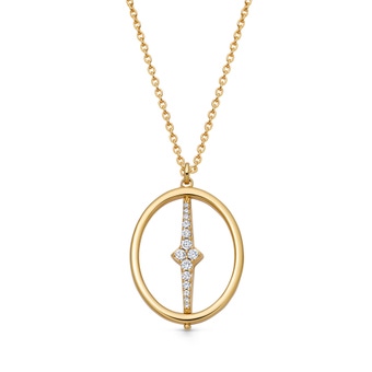 Gold Luna Light Spinning Orb Necklace