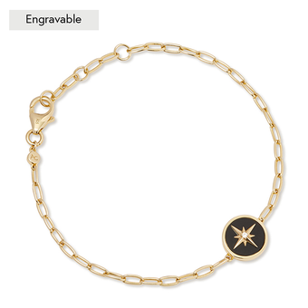 Gold Polaris Black Onyx Locket Bracelet