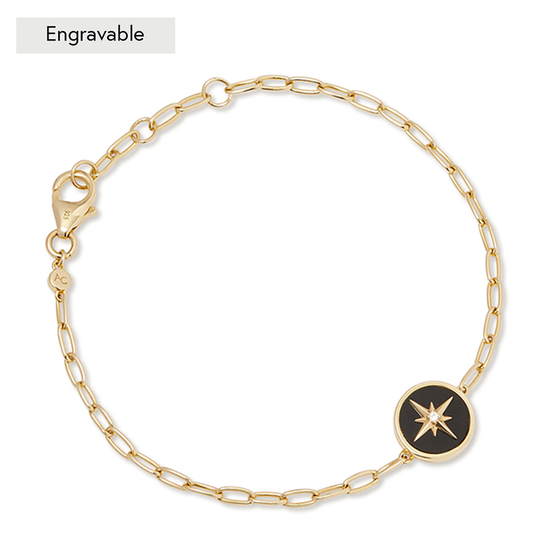 Gold Polaris Black Onyx Locket Bracelet