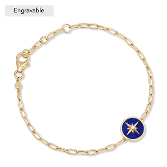 Gold Polaris Lapis Locket Bracelet