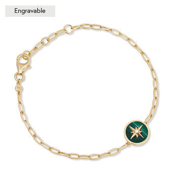 Gold Polaris Malachite Locket Bracelet