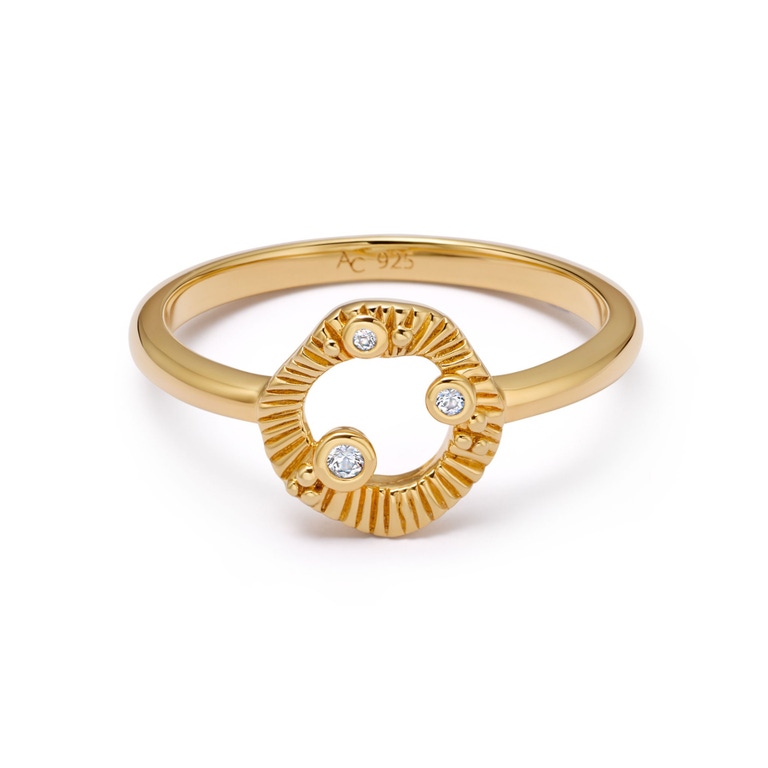 Gold Raye Cut Out Ring