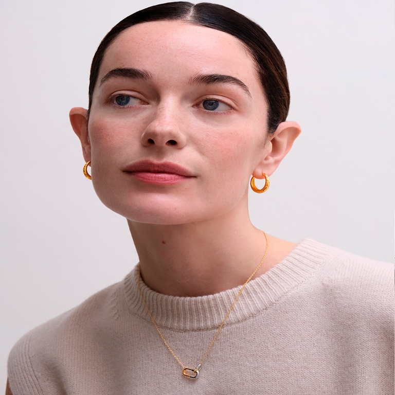Gold & Silver Aurora U-Hoop Link Necklace