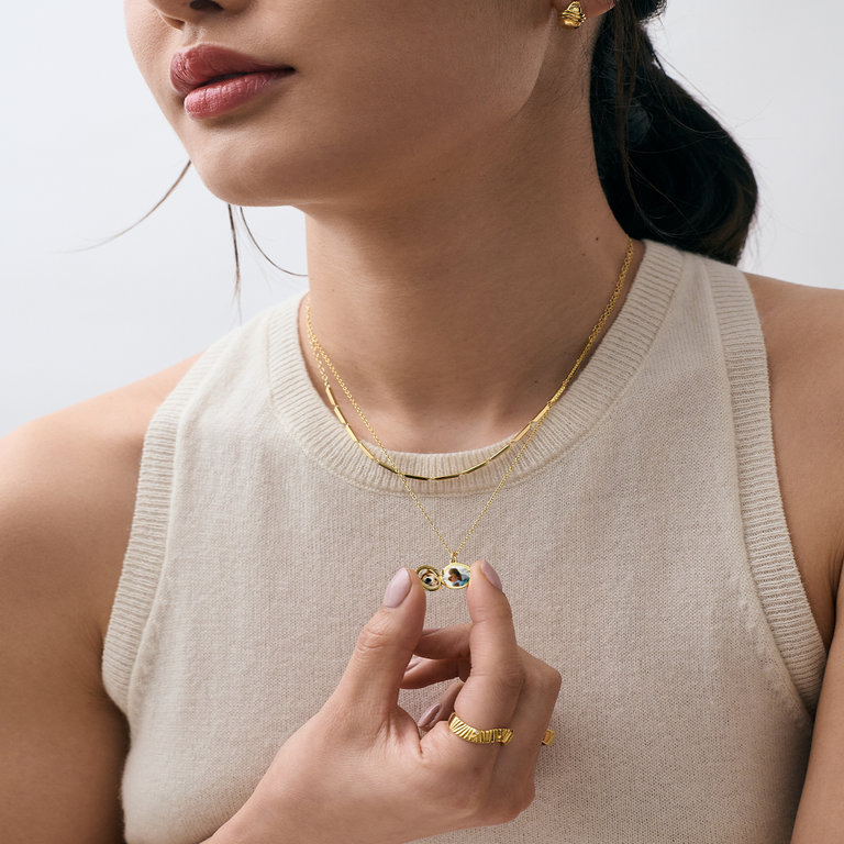 Gold Tiny Star Mini biography locket